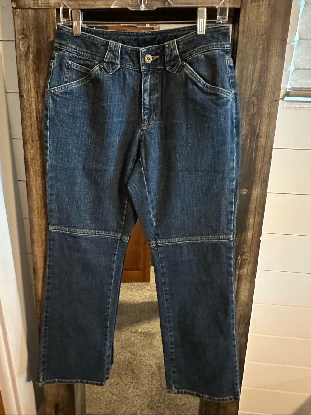 Liz Claiborne Lizwear Jeans Petite 6P Dark Wash Utility Carpenter Straight Leg